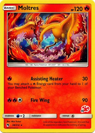 Moltres (38/214) (Charizard Stamp #46) [Battle Academy 2020] | I Want That Stuff Brandon