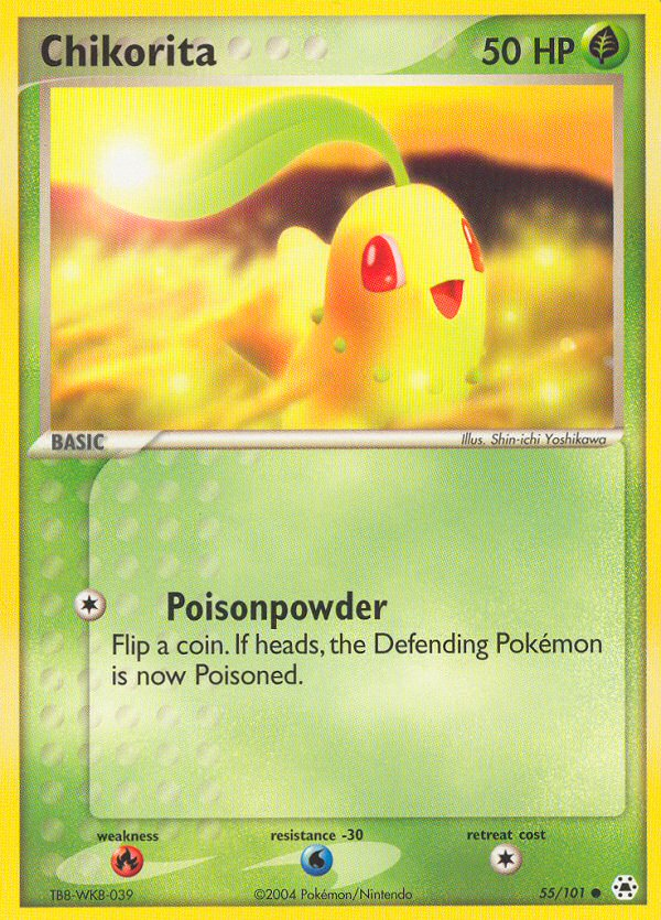 Chikorita (55/101) [EX: Hidden Legends] | I Want That Stuff Brandon