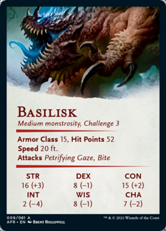 Basilisk Art Card (Gold-Stamped Signature) [Dungeons & Dragons: Adventures in the Forgotten Realms Art Series] | I Want That Stuff Brandon