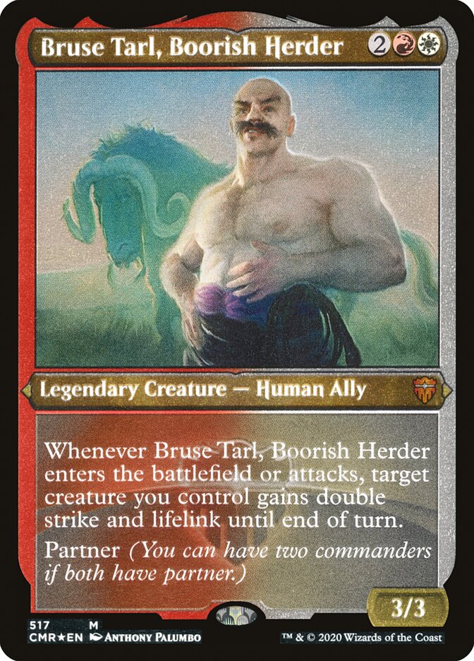 Bruse Tarl, Boorish Herder (Etched) [Commander Legends] | I Want That Stuff Brandon