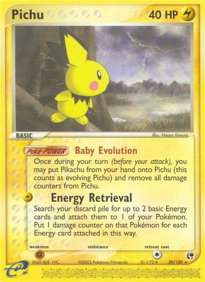 Pichu (20/100) [EX: Sandstorm] | I Want That Stuff Brandon