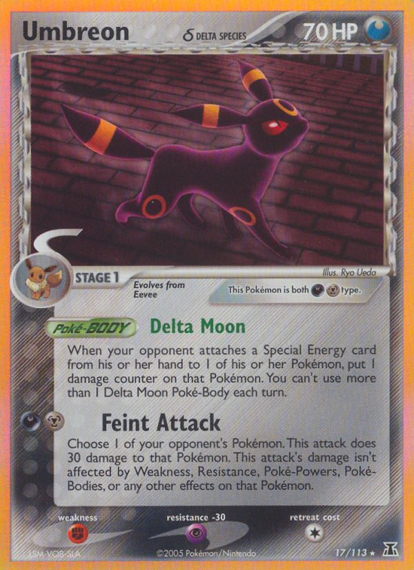 Umbreon (17/113) (Delta Species) [EX: Delta Species] | I Want That Stuff Brandon