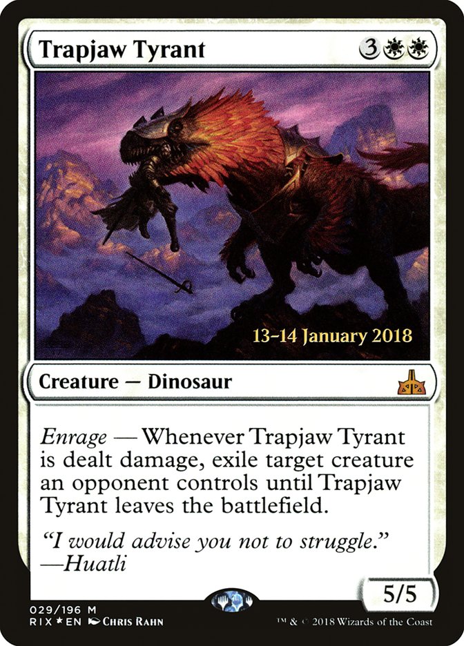 Trapjaw Tyrant [Rivals of Ixalan Prerelease Promos] | I Want That Stuff Brandon