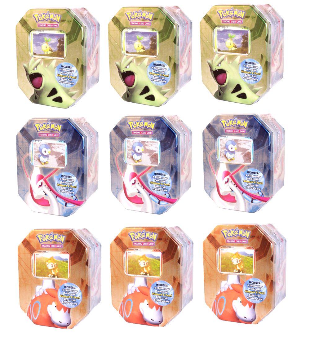 EX - Collector's Tin Display (Piplup, Chimchar & Turtwig) | I Want That Stuff Brandon