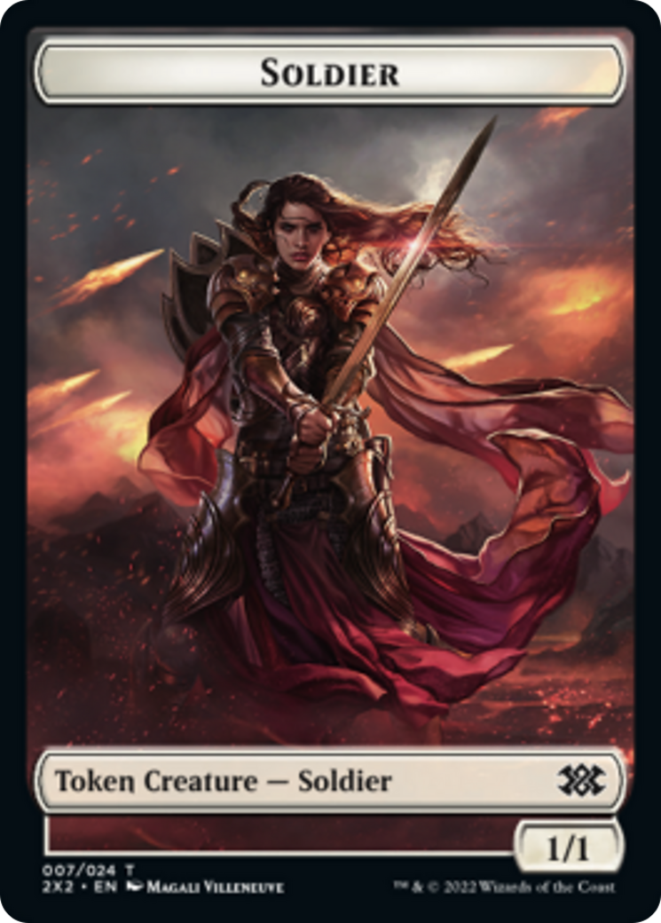 Cat Dragon // Soldier Double-Sided Token [Double Masters 2022 Tokens] | I Want That Stuff Brandon