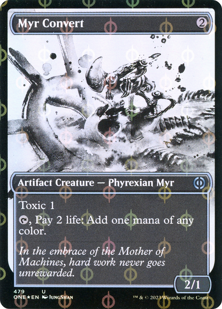 Myr Convert (Showcase Ichor Step-and-Compleat Foil) [Phyrexia: All Will Be One] | I Want That Stuff Brandon