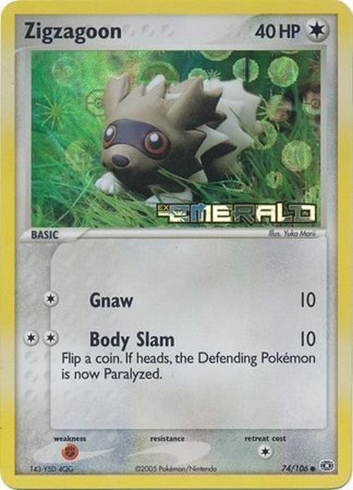 Zigzagoon (74/106) (Stamped) [EX: Emerald] | I Want That Stuff Brandon