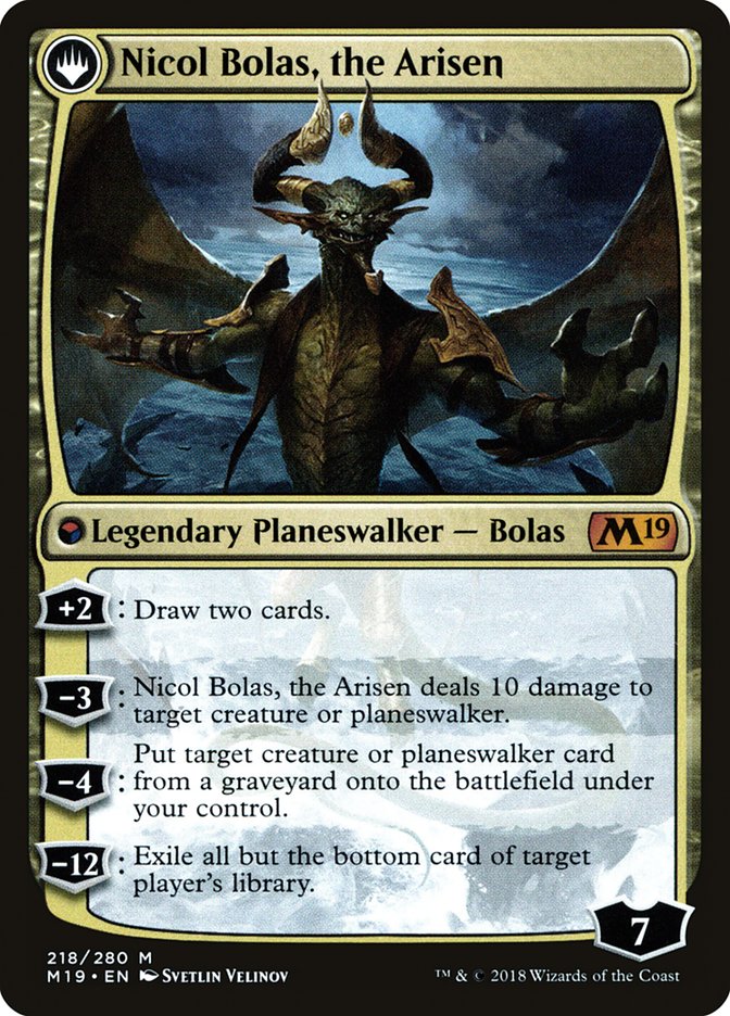 Nicol Bolas, the Ravager // Nicol Bolas, the Arisen [Core Set 2019 Prerelease Promos] | I Want That Stuff Brandon