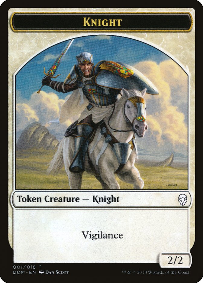 Knight Token (001/016) [Dominaria Tokens] | I Want That Stuff Brandon