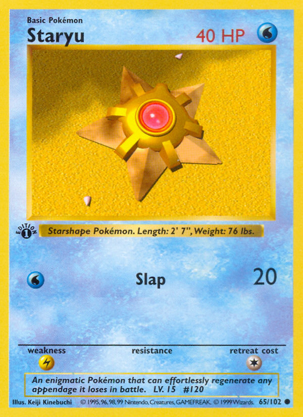 Staryu (65/102) (Shadowless) [Base Set 1st Edition] | I Want That Stuff Brandon