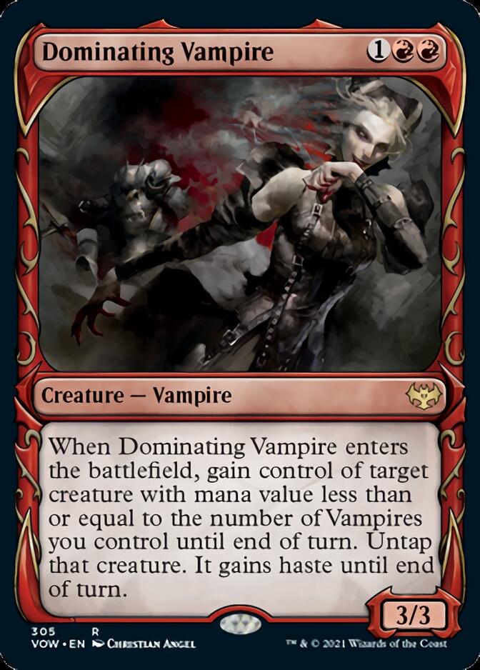 Dominating Vampire (Showcase Fang Frame) [Innistrad: Crimson Vow] | I Want That Stuff Brandon