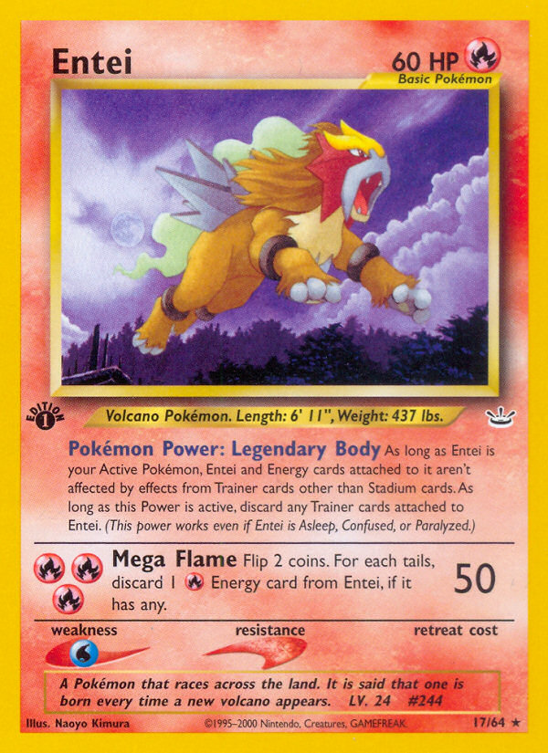 Entei (17/64) [Neo Revelation 1st Edition] | I Want That Stuff Brandon