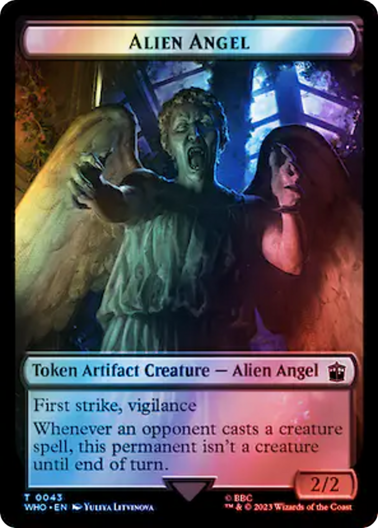 Alien Angel // Clue (0055) Double-Sided Token (Surge Foil) [Doctor Who Tokens] | I Want That Stuff Brandon