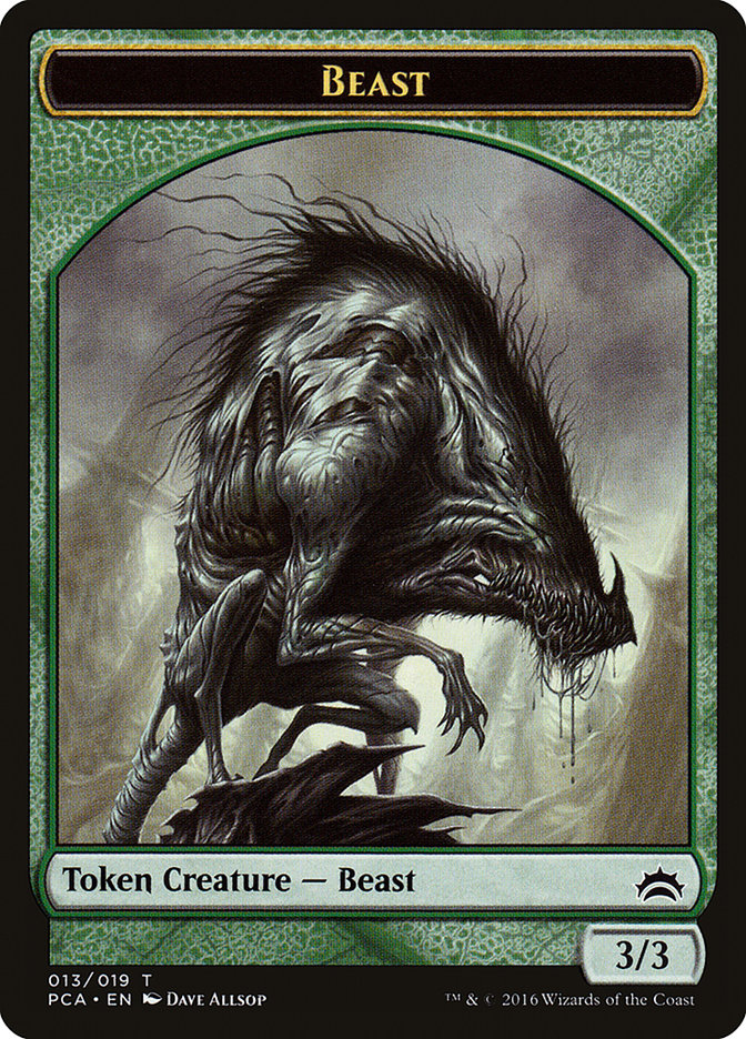 Beast // Saproling Double-Sided Token [Planechase Anthology Tokens] | I Want That Stuff Brandon