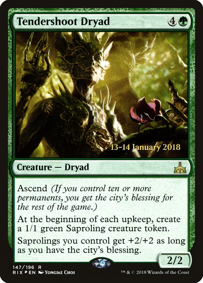 Tendershoot Dryad [Rivals of Ixalan Prerelease Promos] | I Want That Stuff Brandon