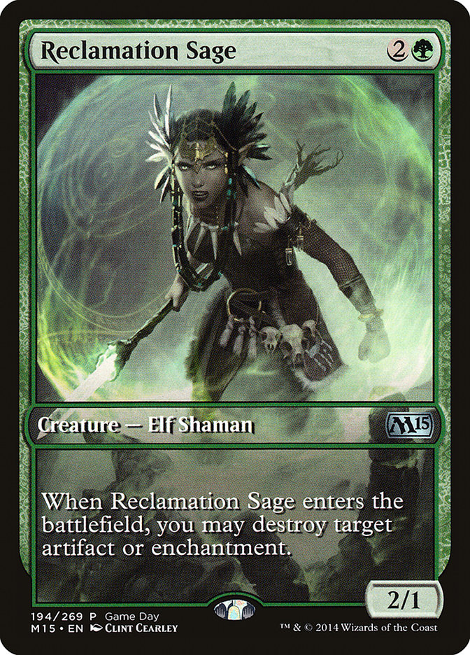 Reclamation Sage (Game Day) [Magic 2015 Promos] | I Want That Stuff Brandon