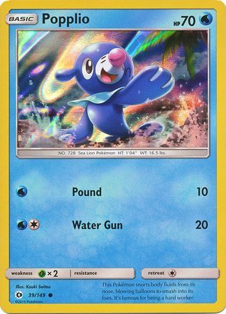 Popplio (39/149) (Water Web Holo) [Sun & Moon: Base Set] | I Want That Stuff Brandon