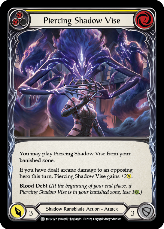 Piercing Shadow Vise (Yellow) (Rainbow Foil) [MON172-RF] 1st Edition Rainbow Foil | I Want That Stuff Brandon