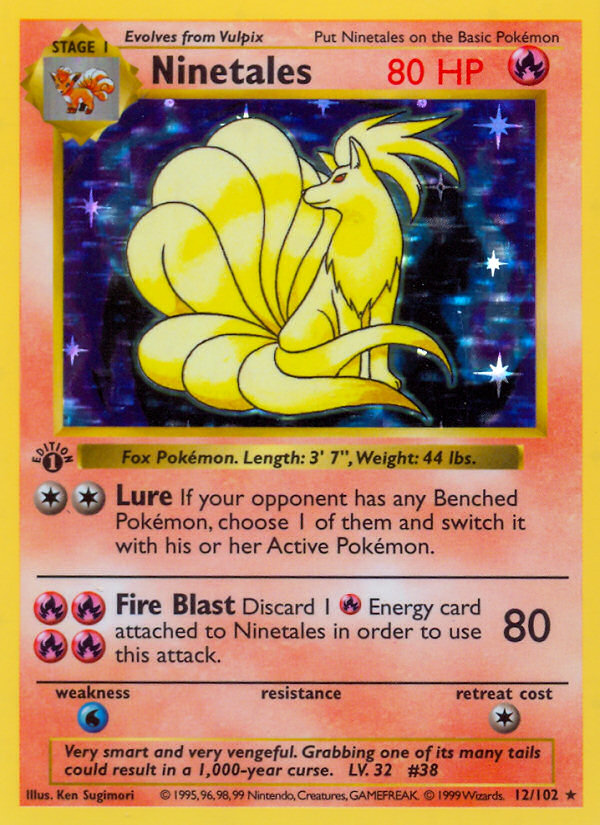 Ninetales (12/102) (Shadowless) [Base Set 1st Edition] | I Want That Stuff Brandon