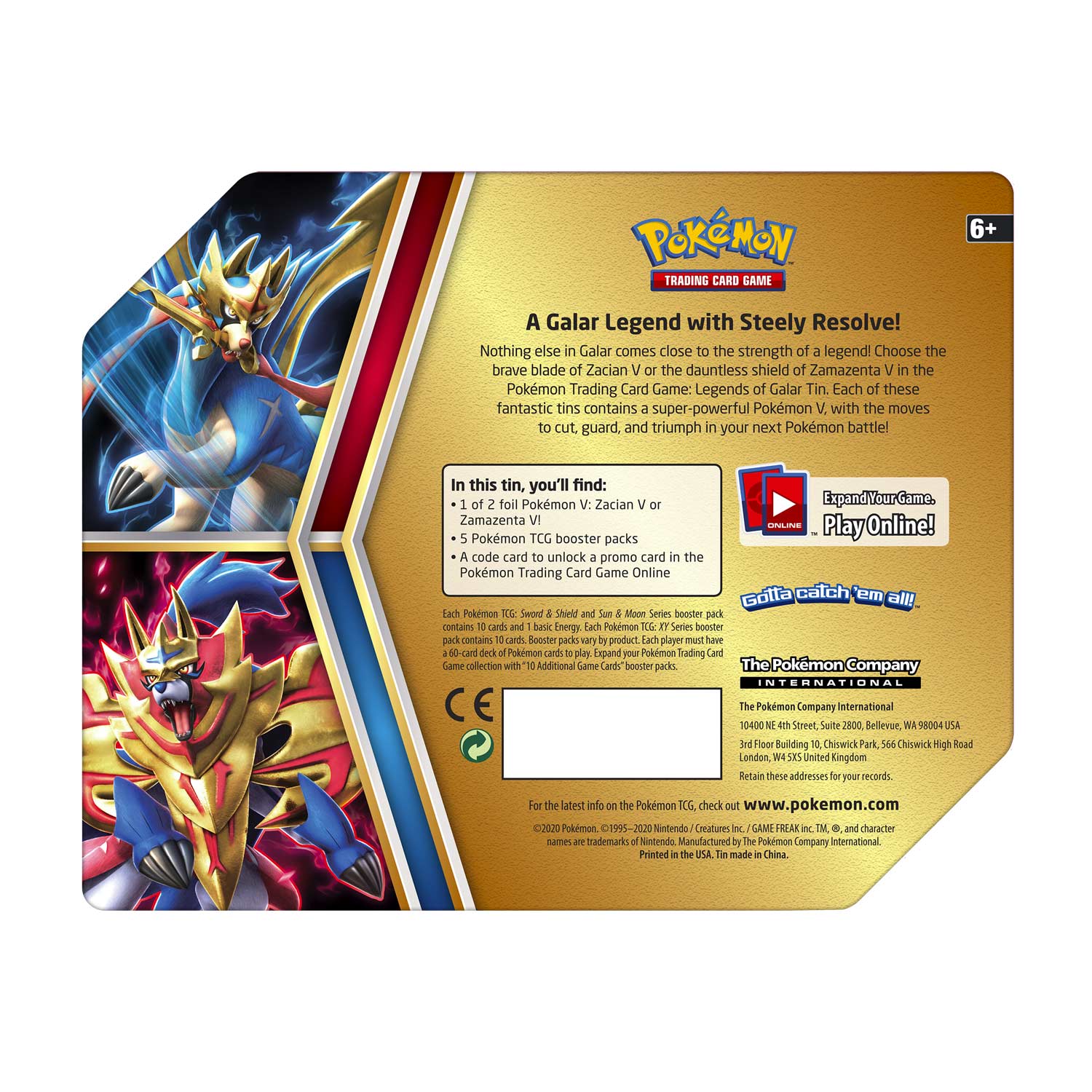 Sword & Shield: Rebel Clash - Legends of Galar Collector's Tin (Zamazenta V) | I Want That Stuff Brandon