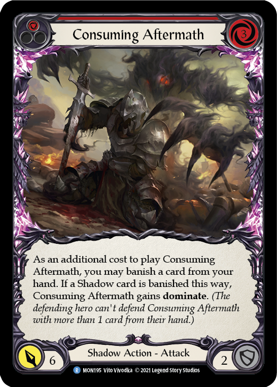 Consuming Aftermath (Red) (Rainbow Foil) [MON195-RF] 1st Edition Rainbow Foil | I Want That Stuff Brandon