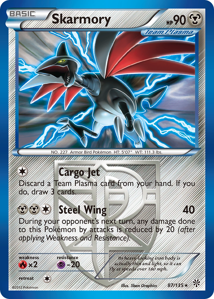 Skarmory (87/135) [Black & White: Plasma Storm] | I Want That Stuff Brandon