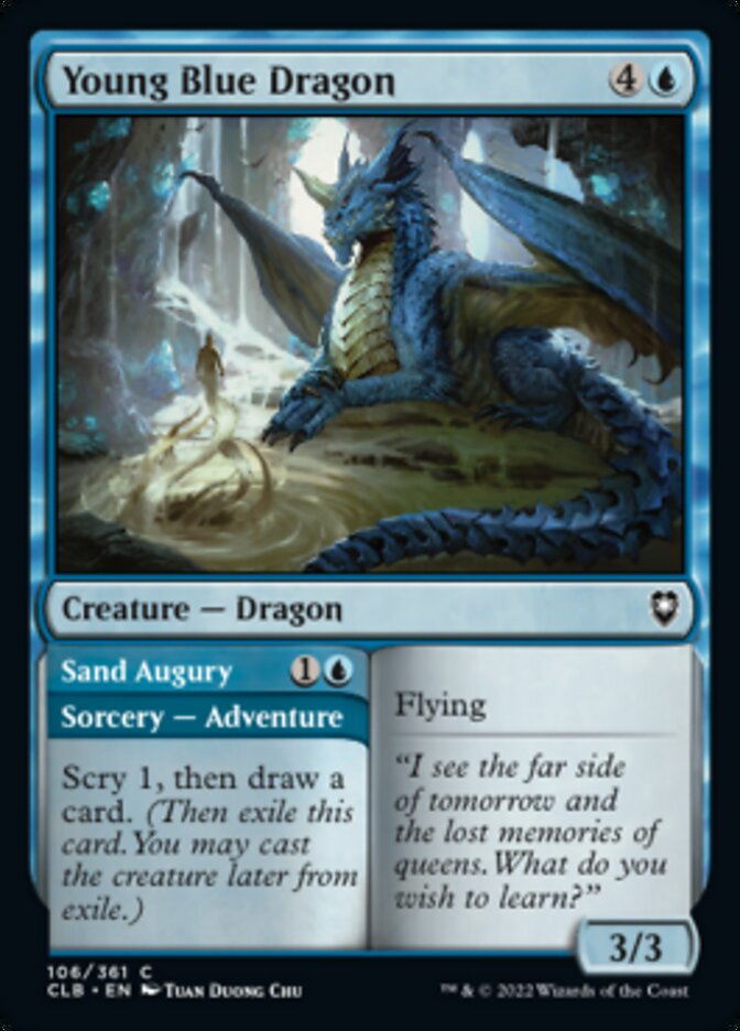 Young Blue Dragon // Sand Augury [Commander Legends: Battle for Baldur's Gate] | I Want That Stuff Brandon