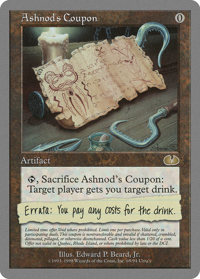 Ashnod's Coupon [Unglued] | I Want That Stuff Brandon