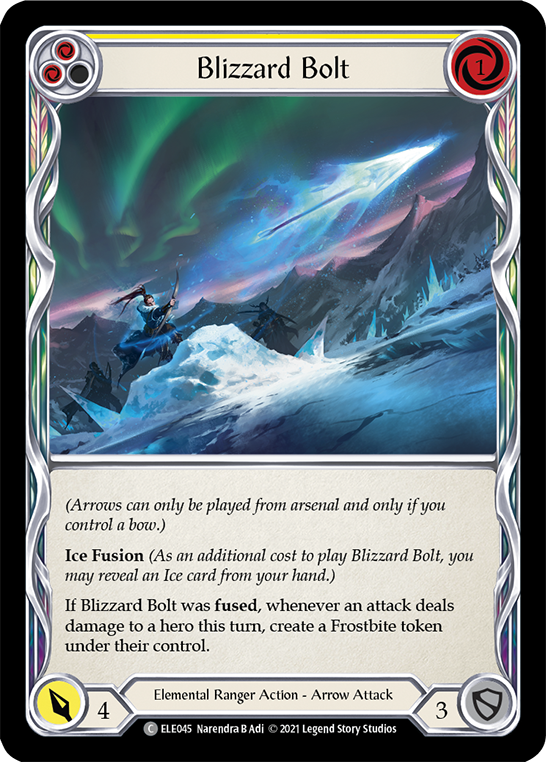 Blizzard Bolt (Yellow) [ELE045] (Tales of Aria)  1st Edition Normal | I Want That Stuff Brandon