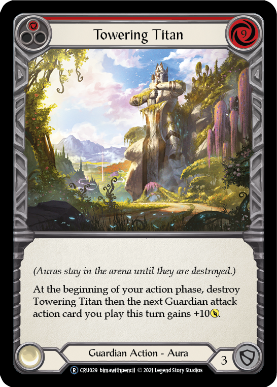 Towering Titan (Red) (Rainbow Foil) [CRU029-RF] Unlimited Rainbow Foil | I Want That Stuff Brandon