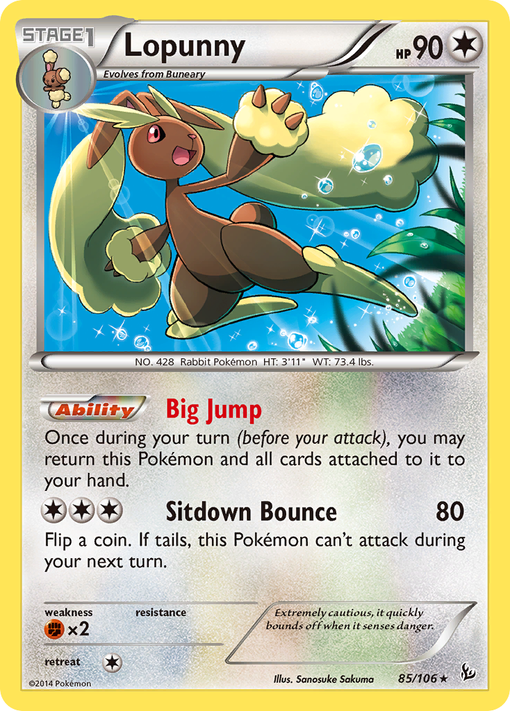 Lopunny (85/106) [XY: Flashfire] | I Want That Stuff Brandon