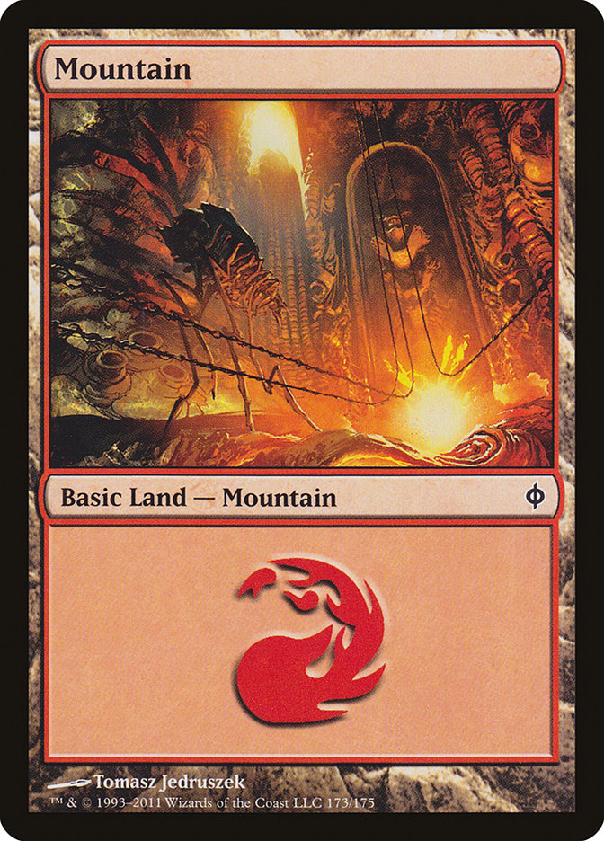 Mountain (173) [New Phyrexia] | I Want That Stuff Brandon