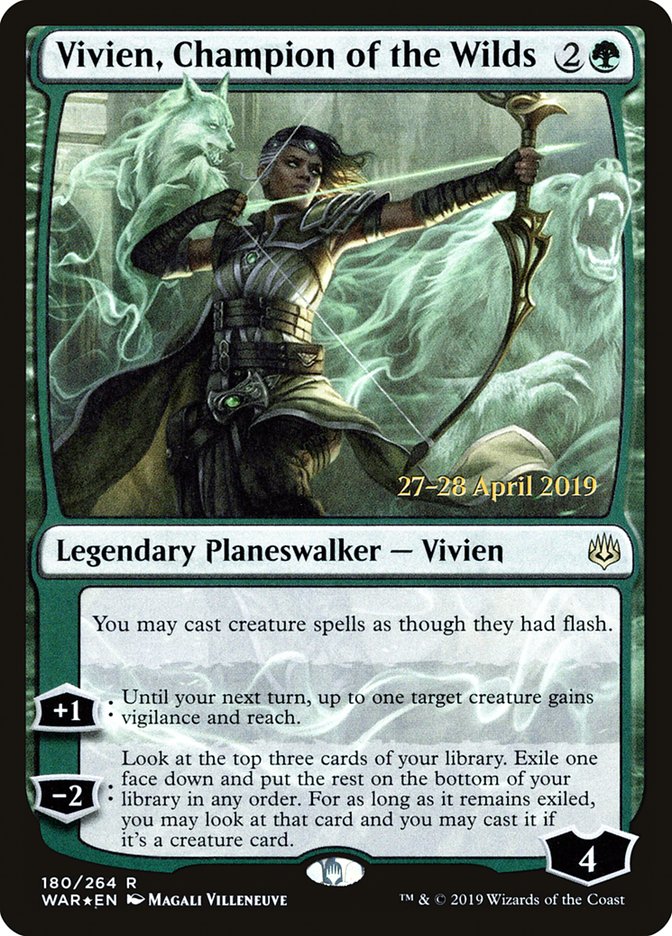Vivien, Champion of the Wilds [War of the Spark Prerelease Promos] | I Want That Stuff Brandon