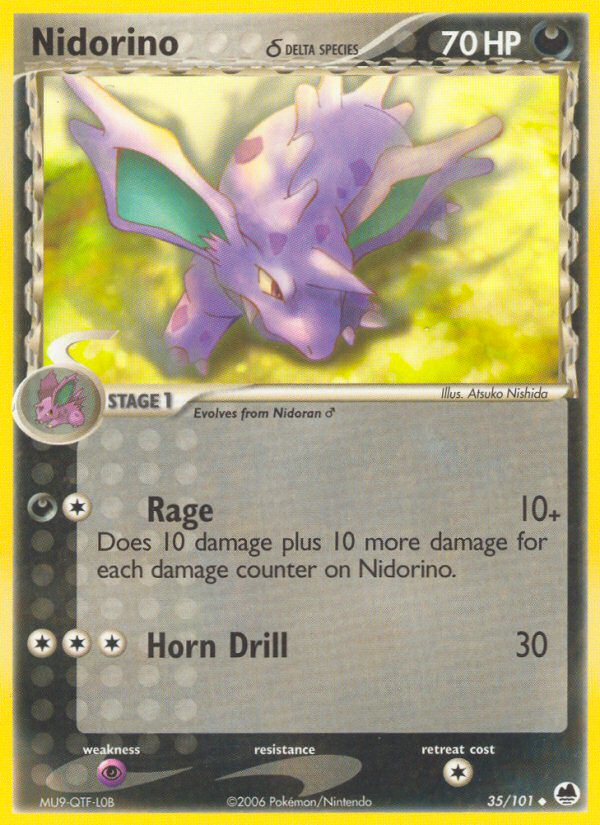 Nidorino (35/101) (Delta Species) [EX: Dragon Frontiers] | I Want That Stuff Brandon