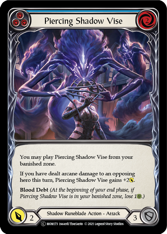 Piercing Shadow Vise (Blue) (Rainbow Foil) [U-MON173-RF] Unlimited Edition Rainbow Foil | I Want That Stuff Brandon