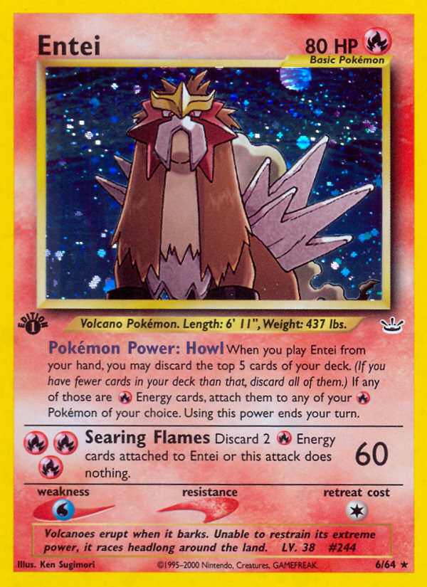 Entei (6/64) [Neo Revelation 1st Edition] | I Want That Stuff Brandon