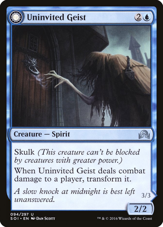 Uninvited Geist // Unimpeded Trespasser [Shadows over Innistrad] | I Want That Stuff Brandon