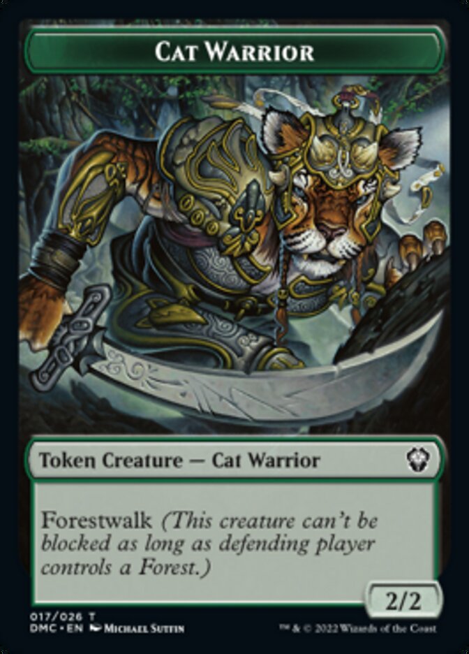 Saproling // Cat Warrior Double-Sided Token [Dominaria United Tokens] | I Want That Stuff Brandon