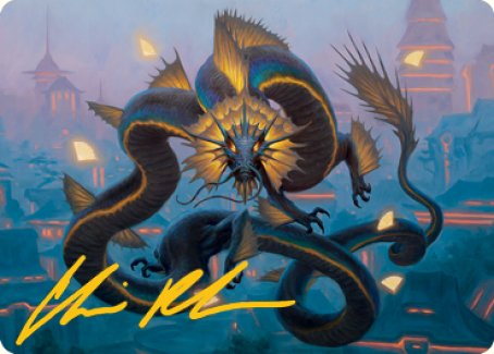 Ao, the Dawn Sky 1 Art Card (Gold-Stamped Signature) [Kamigawa: Neon Dynasty Art Series] | I Want That Stuff Brandon