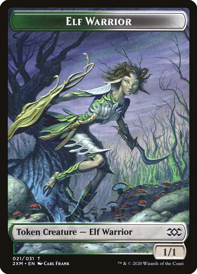 Golem // Elf Warrior Double-Sided Token [Double Masters Tokens] | I Want That Stuff Brandon