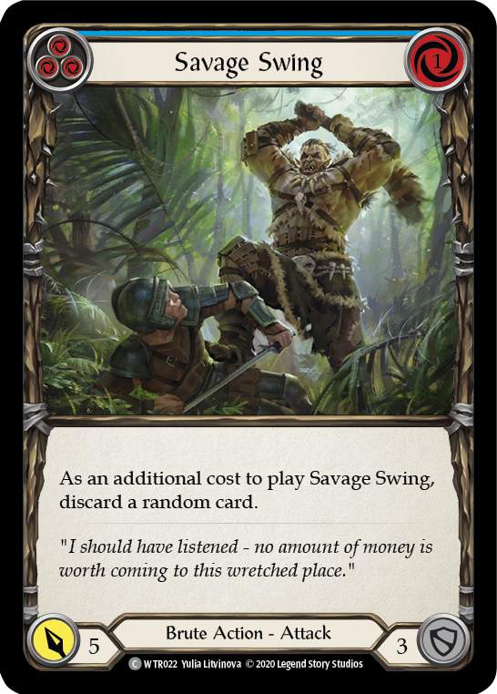 Savage Swing (Blue) [WTR022] Unlimited Edition Rainbow Foil | I Want That Stuff Brandon