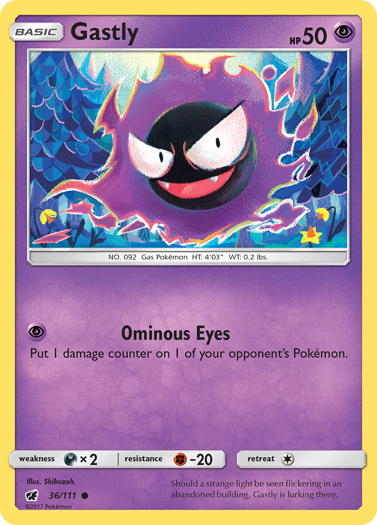 Gastly (36/111) [Sun & Moon: Crimson Invasion] | I Want That Stuff Brandon