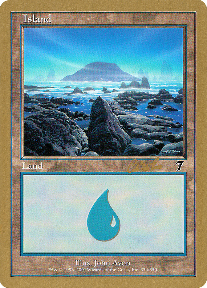 Island (cr334) (Carlos Romao) [World Championship Decks 2002] | I Want That Stuff Brandon