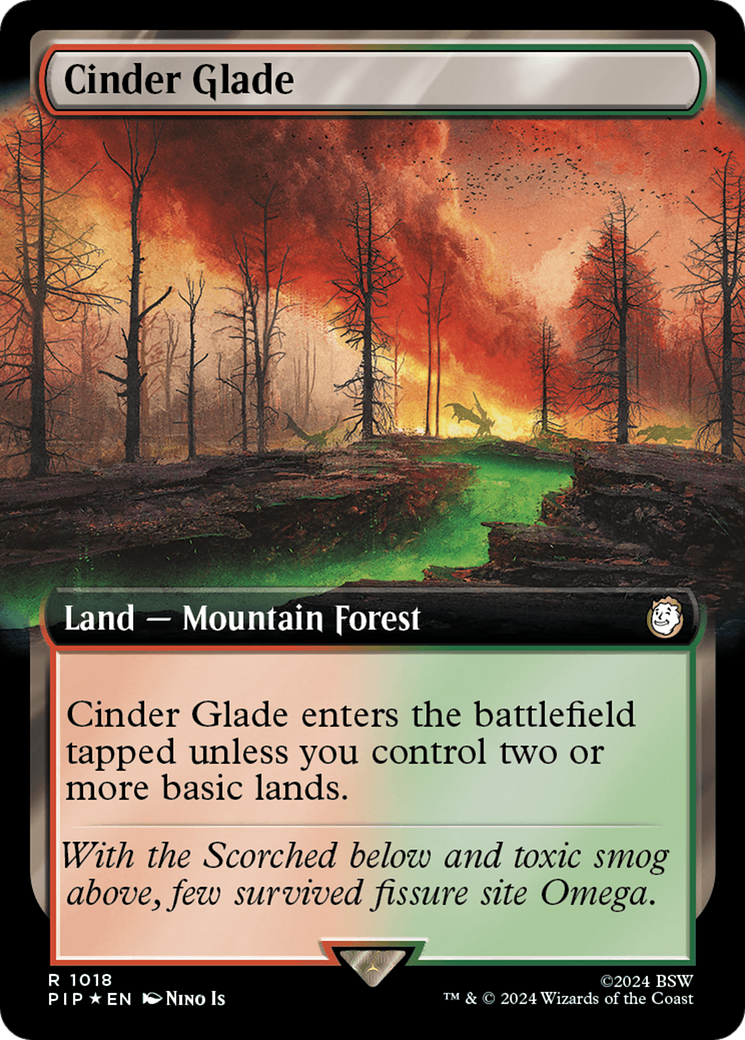 Cinder Glade (Extended Art) (Surge Foil) [Fallout] | I Want That Stuff Brandon