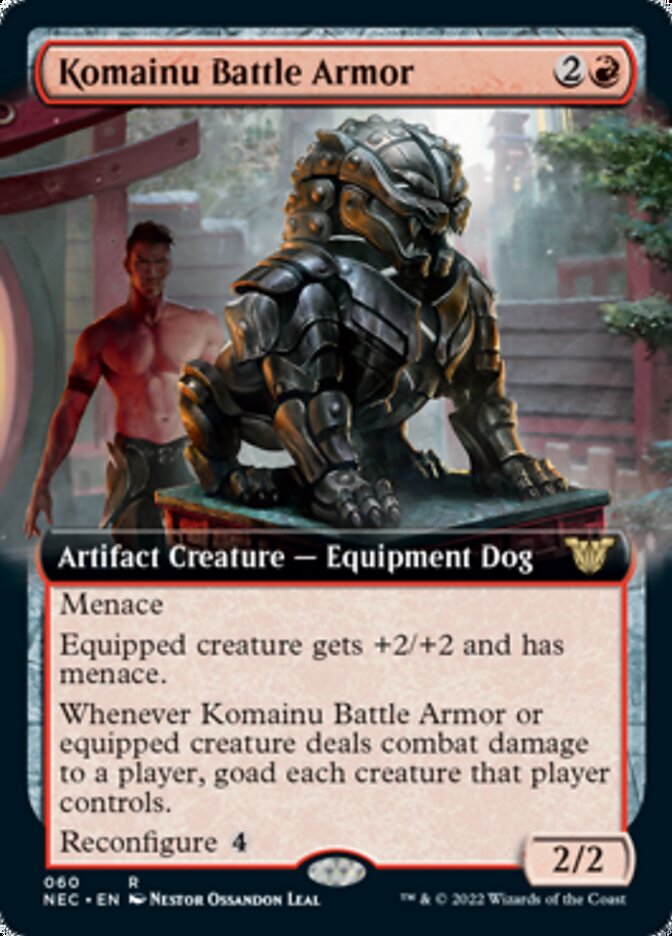 Komainu Battle Armor (Extended Art) [Kamigawa: Neon Dynasty Commander] | I Want That Stuff Brandon