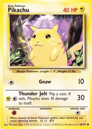 Pikachu (58/102) (Jumbo Card) [Base Set Unlimited] | I Want That Stuff Brandon