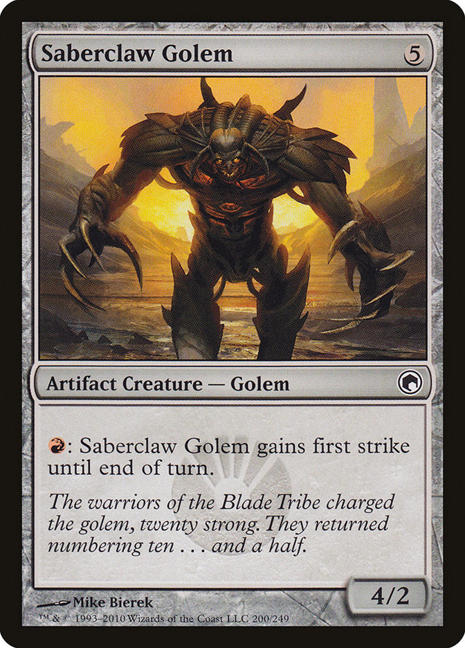 Saberclaw Golem [Scars of Mirrodin] | I Want That Stuff Brandon