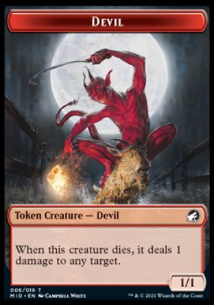Wolf // Devil Double-Sided Token [Innistrad: Midnight Hunt Tokens] | I Want That Stuff Brandon