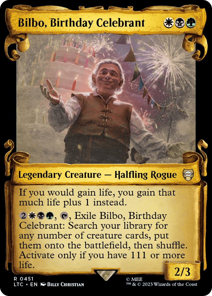 Bilbo, Birthday Celebrant [The Lord of the Rings: Tales of Middle-Earth Commander Showcase Scrolls] | I Want That Stuff Brandon