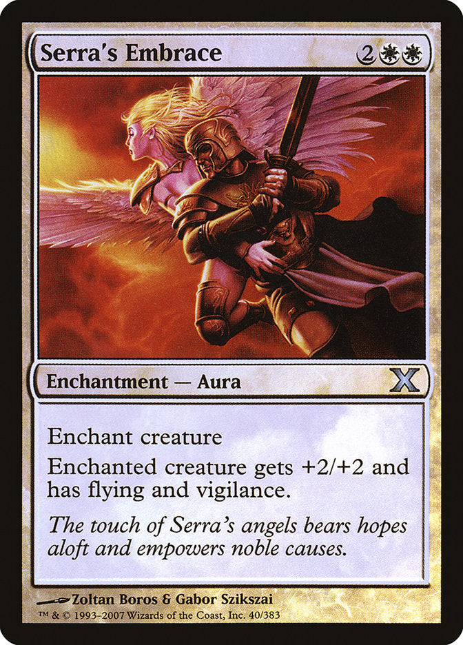 Serra's Embrace (Premium Foil) [Tenth Edition] | I Want That Stuff Brandon